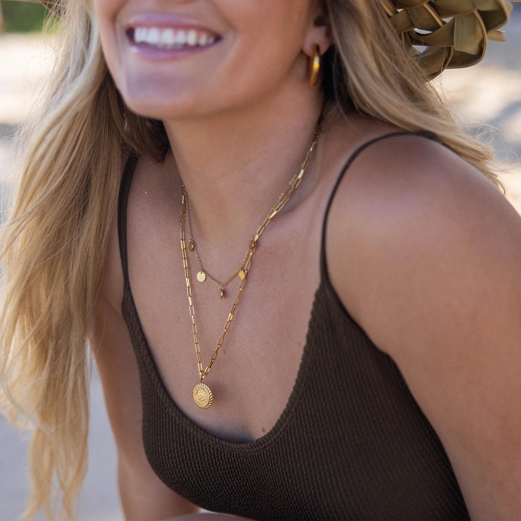 Buddha Medallion Necklace in 18k Gold