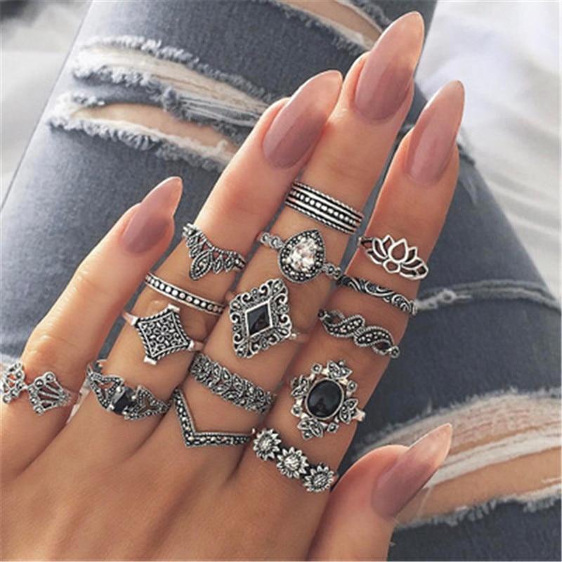 8 to 12-Piece Handmade Silver Ring Pack for Personalized Styling