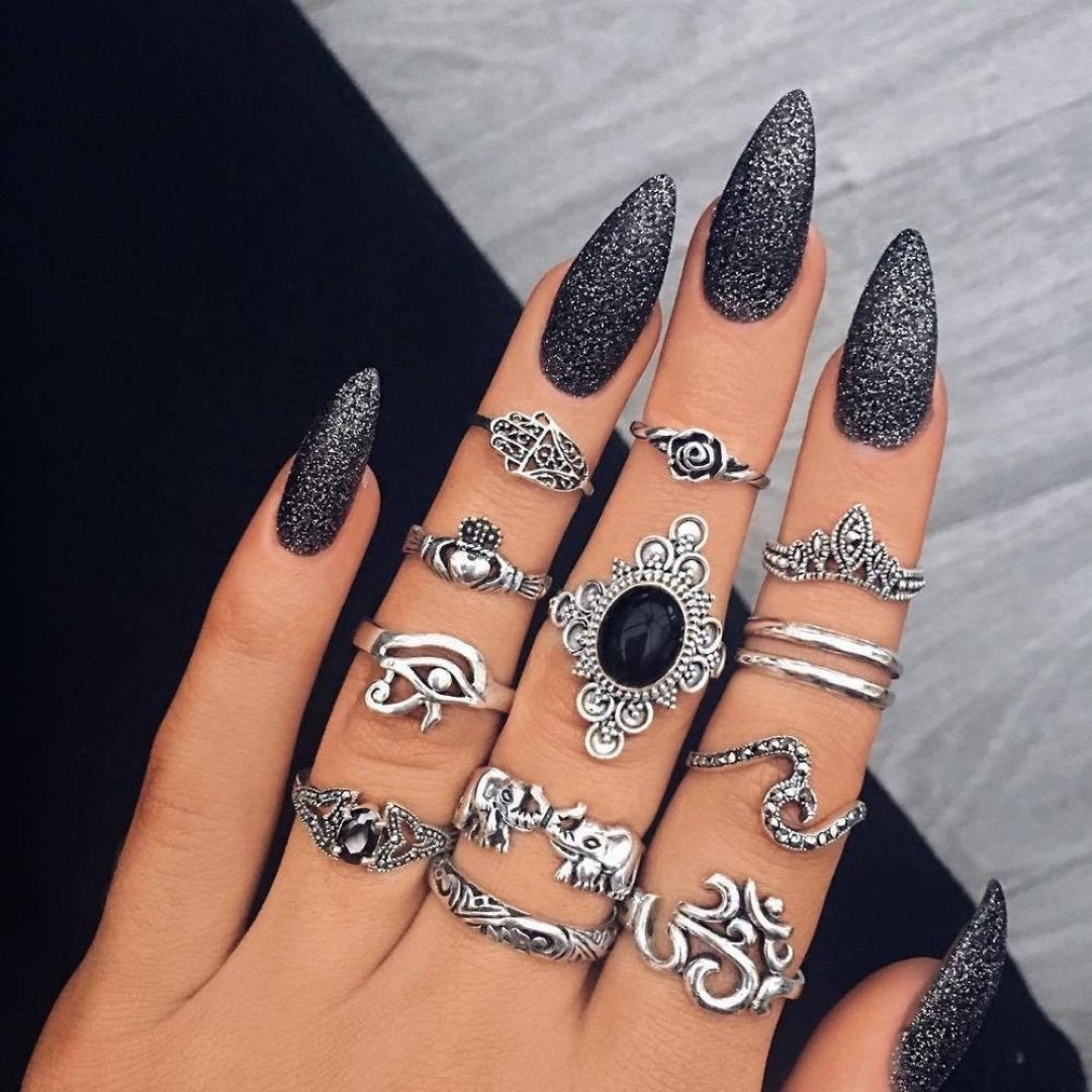 8 to 12-Piece Handmade Silver Ring Pack for Personalized Styling
