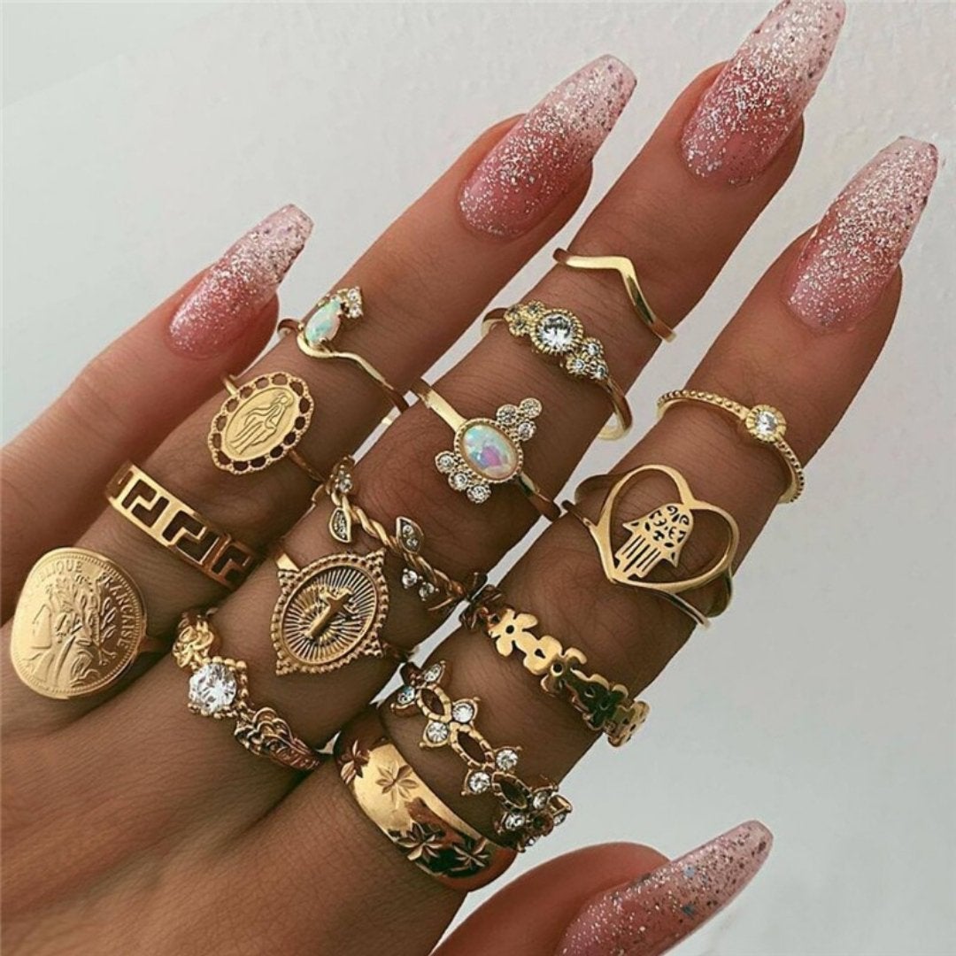 8 to 12-Piece Handmade Silver Ring Pack for Personalized Styling