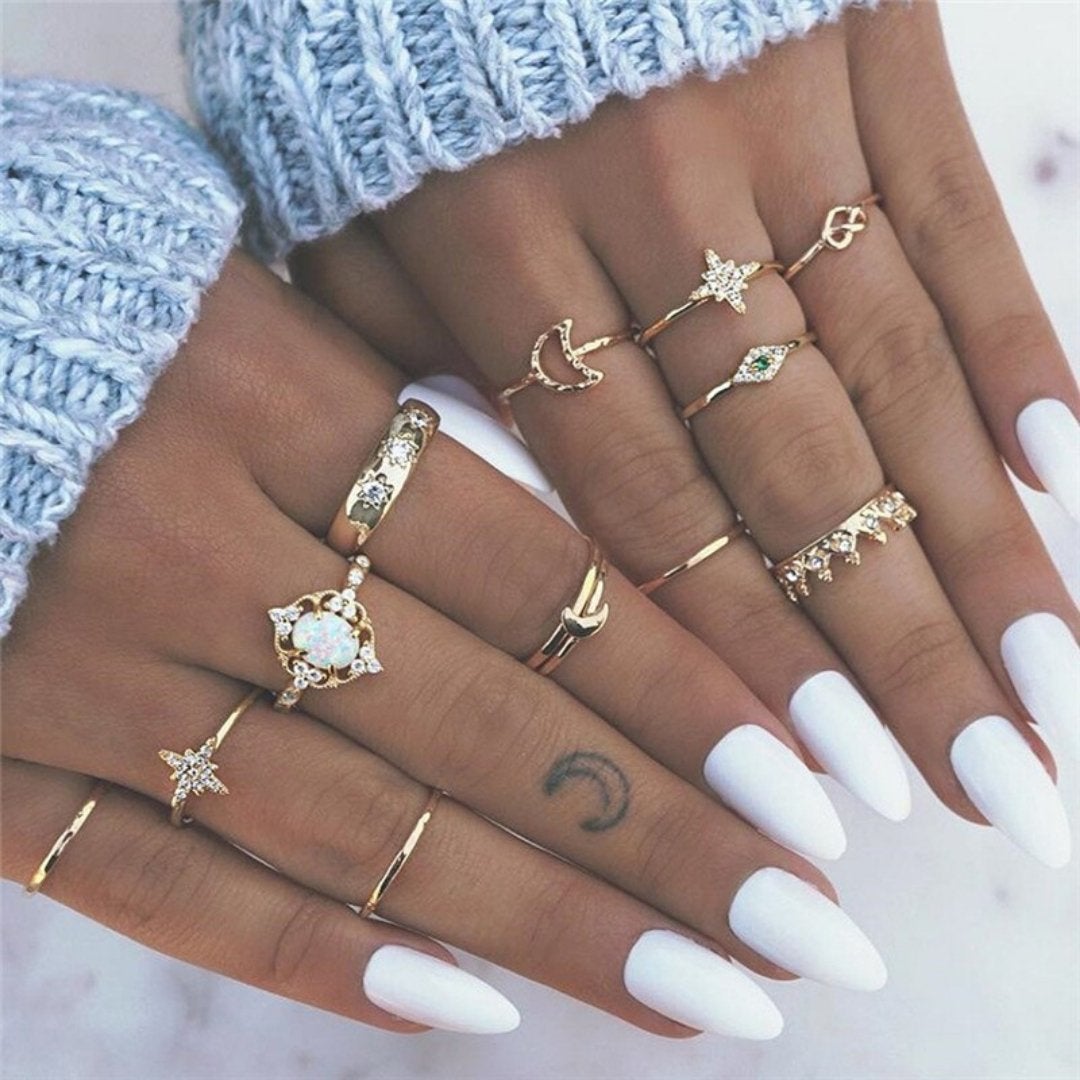8 to 12-Piece Handmade Silver Ring Pack for Personalized Styling