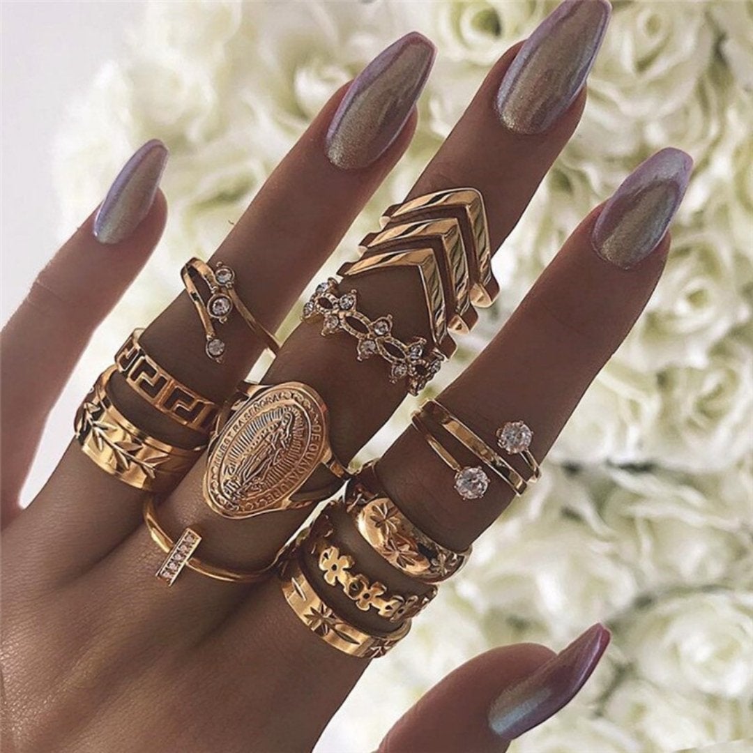 8 to 12-Piece Handmade Silver Ring Pack for Personalized Styling