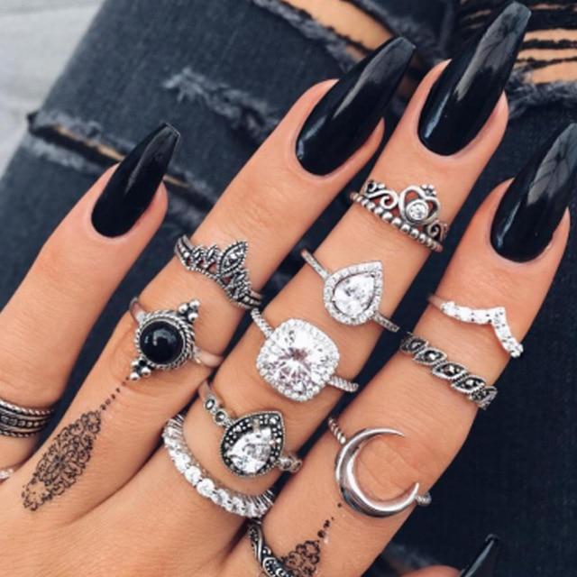 8 to 12-Piece Handmade Silver Ring Pack for Personalized Styling