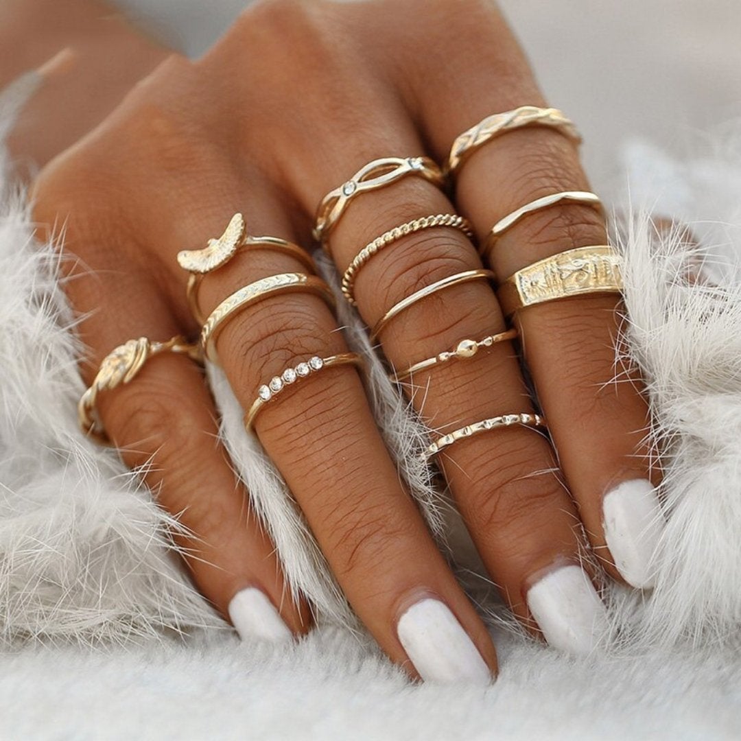 8 to 12-Piece Handmade Silver Ring Pack for Personalized Styling