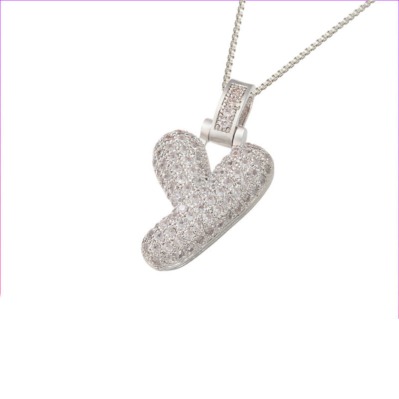 Pave Bubble Initial Necklace