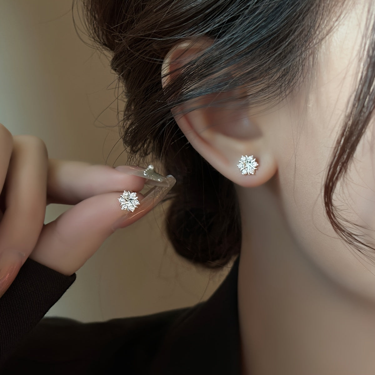 Elegant Silver-Plated Snowflake Earrings