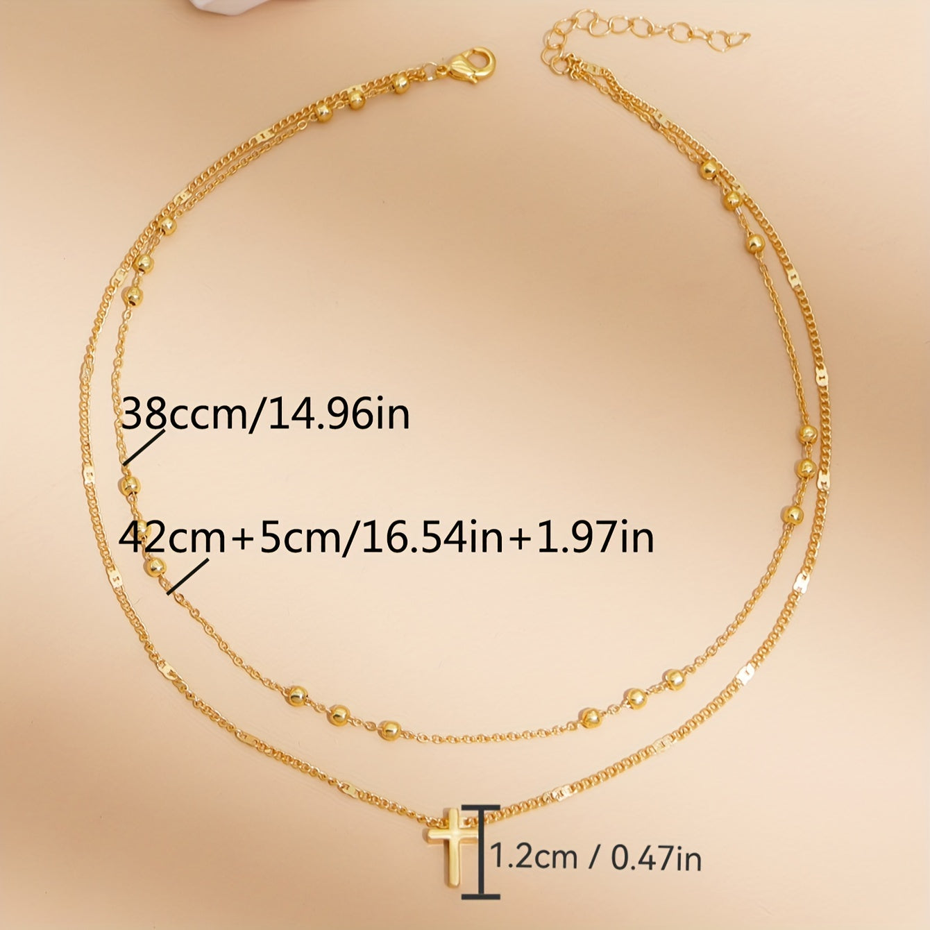 Siena | Cross & Beads Layered Necklace