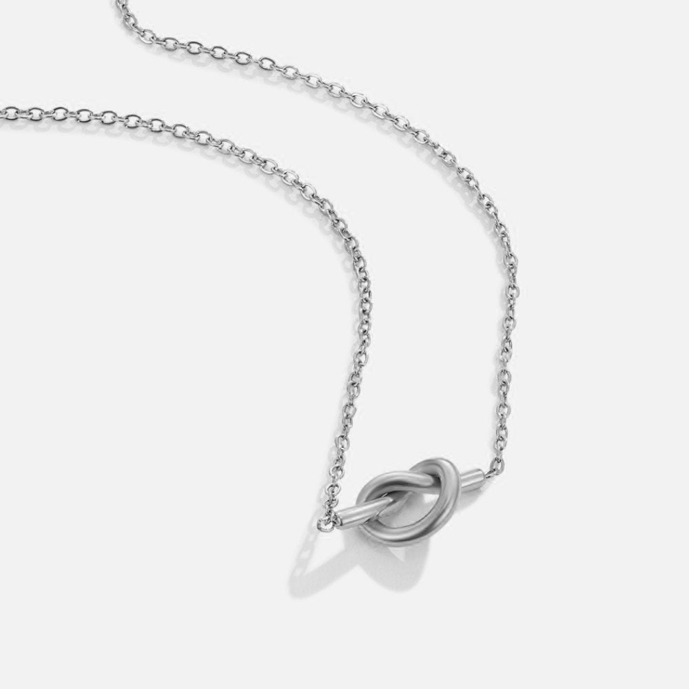 Adela - Silver Knot Necklace