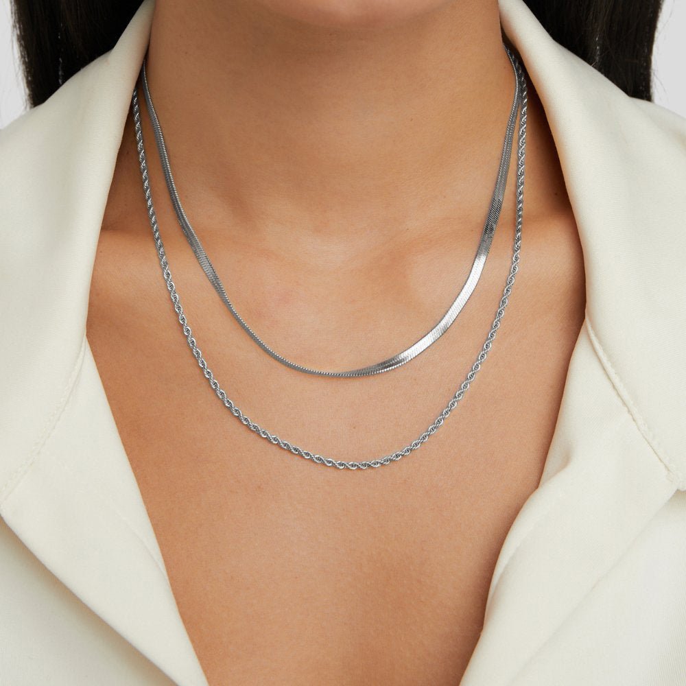 Alexandra - Silver Multilayer Necklace
