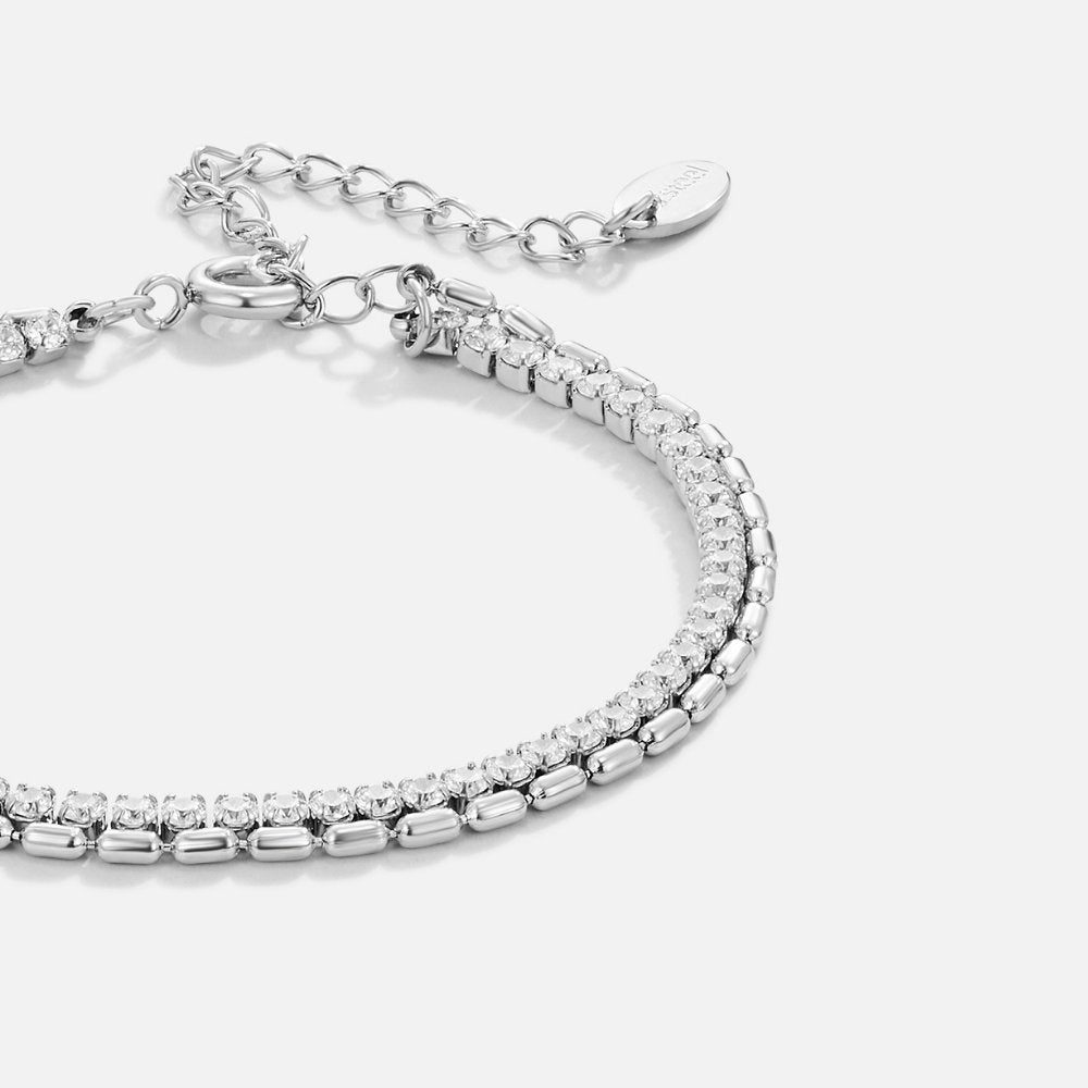 Arelia - Crystal Silver Bracelet