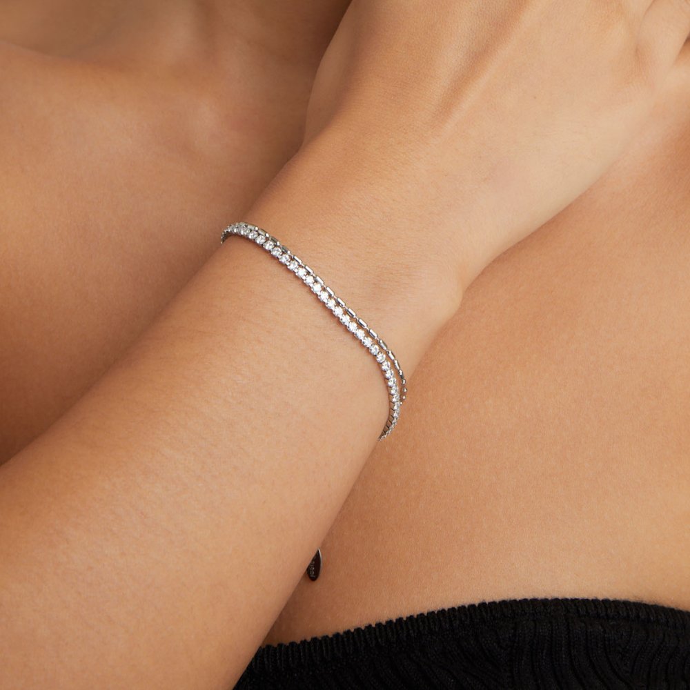 Arelia - Crystal Silver Bracelet