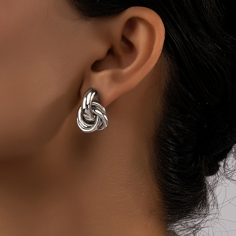 Modern Layered Twist Earrings with Artistic Flair