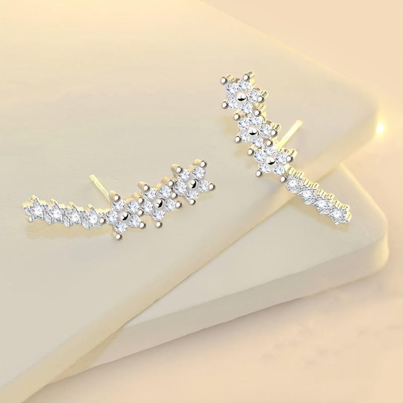 Elegant Floral Rhinestone Stud Earrings
