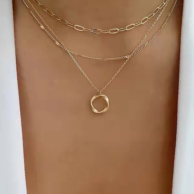Vintage Layered Necklace With Pendant