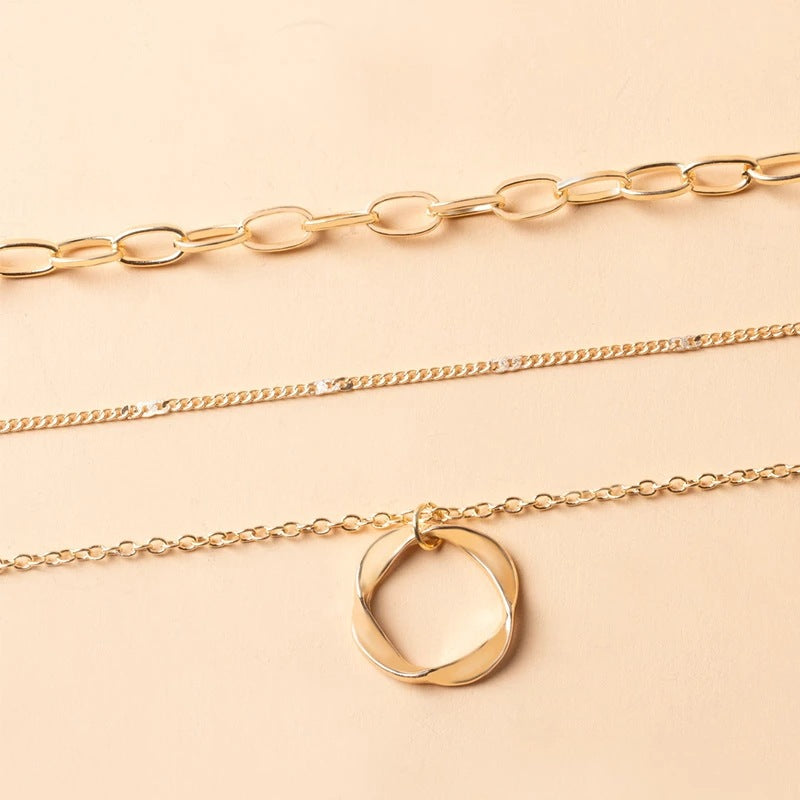 Vintage Layered Necklace With Pendant