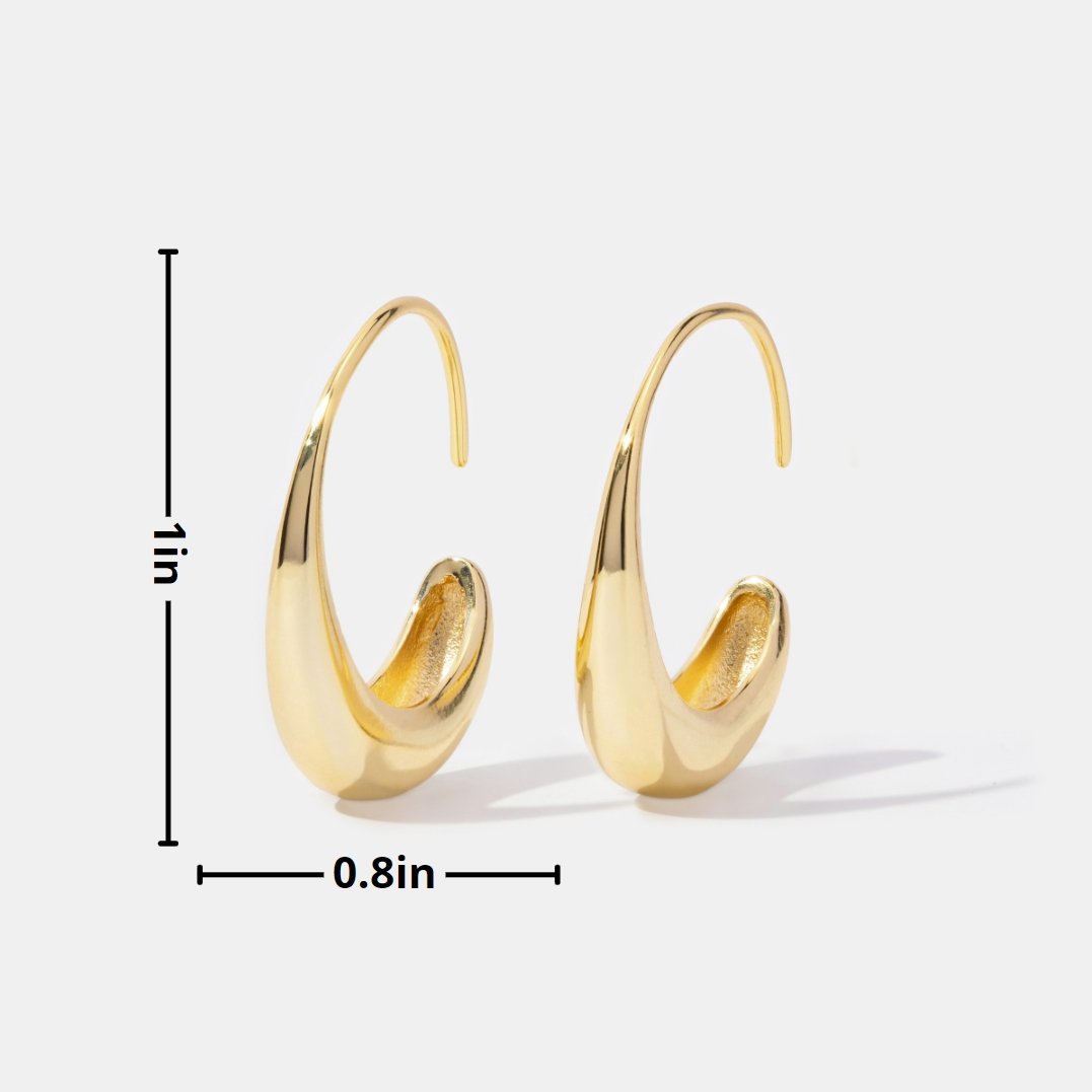 Cina - Hanging Hoop Earrings