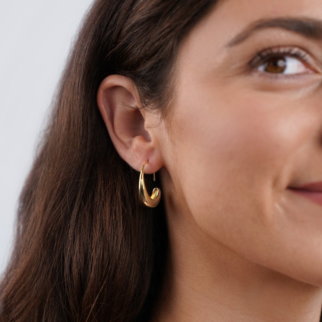 Cina - Hanging Hoop Earrings