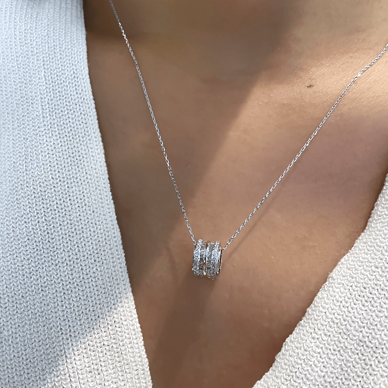 Elegant Geometric Necklace – Sparkling Zirconia