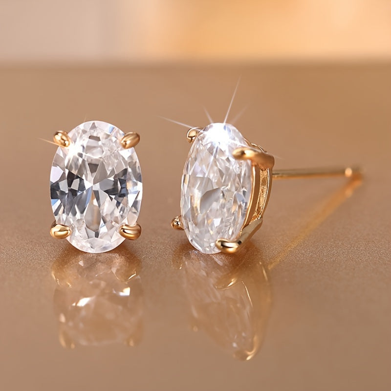 Small Four-Prong Oval Synthetic Zirconia