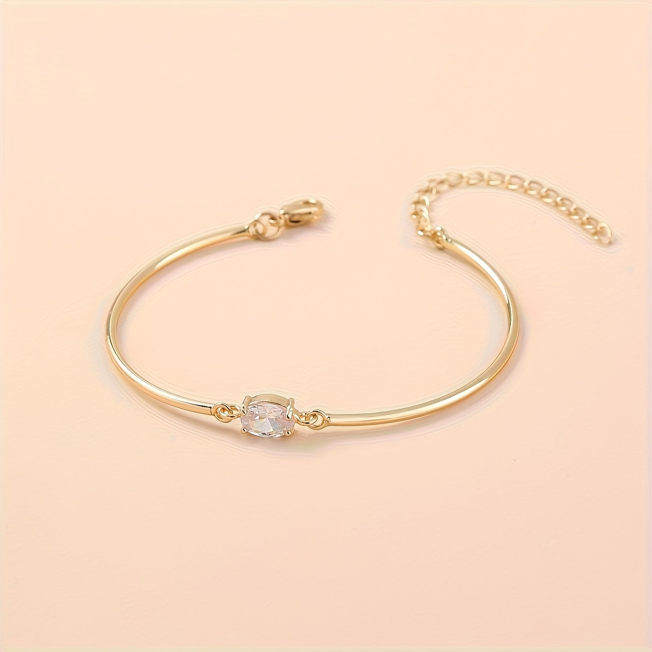 Elegant Oval Cubic Zirconia Bracelet for Women