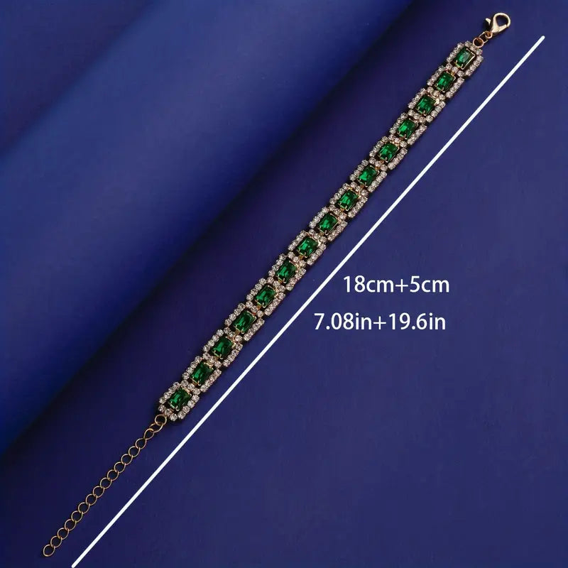 Emerald-Green Statement Bracelet | Gold