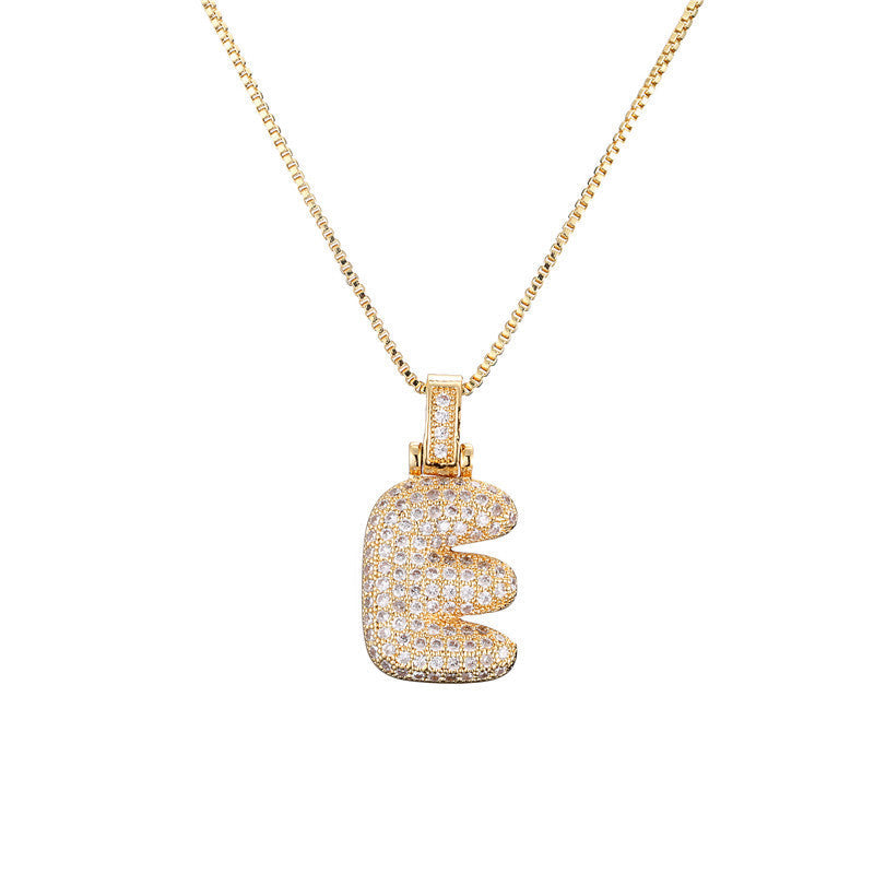Pave Bubble Initial Necklace