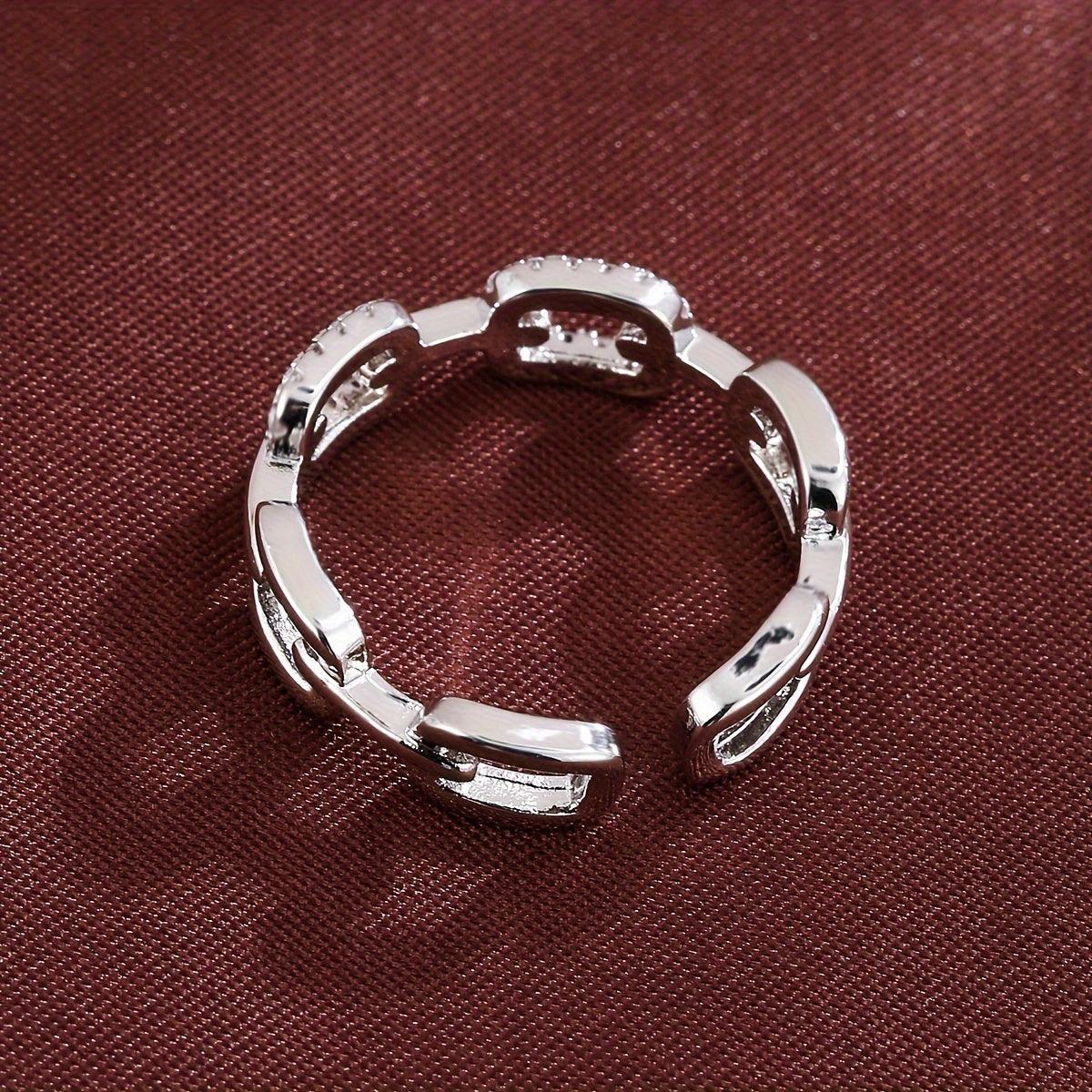 LustraBond Elegant Open Ring with Zircon Glow
