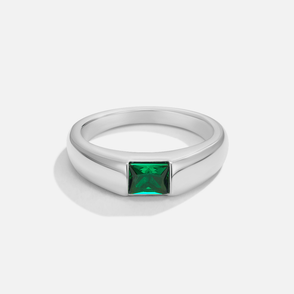 Ember - Silver Ring with Emerald