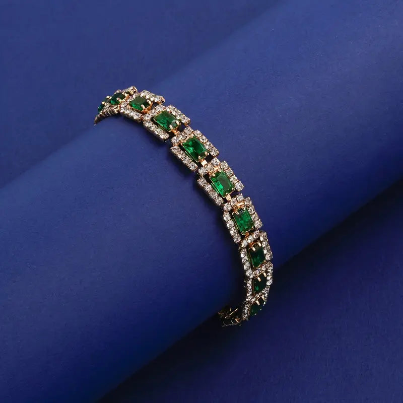 Emerald-Green Statement Bracelet | Gold