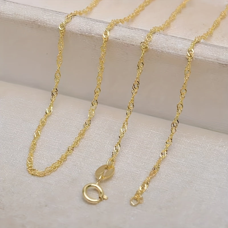 Gilded Ripple Italian S925 Gold Layering Necklace