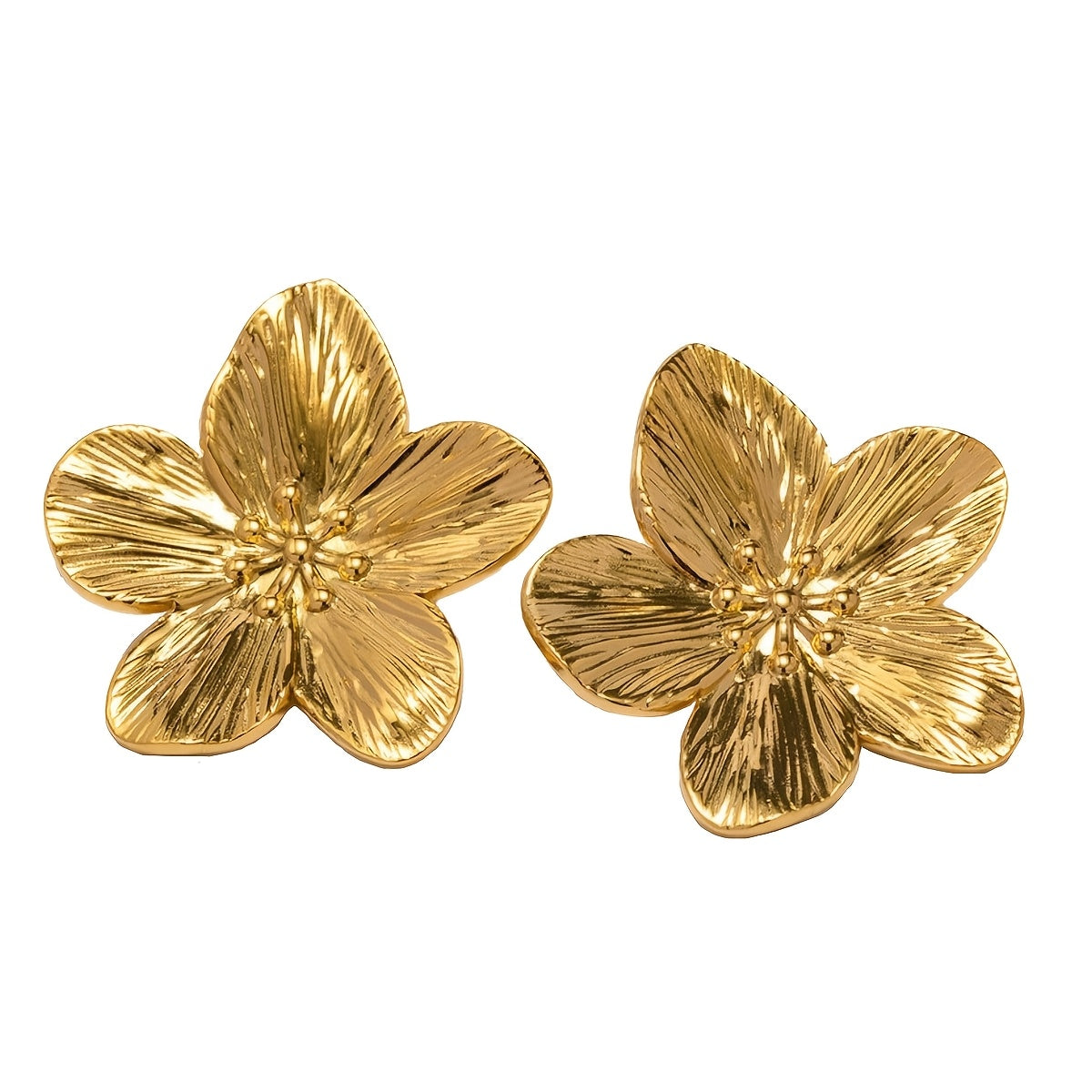Luxe Petals Minimalist Gold Flower Earrings