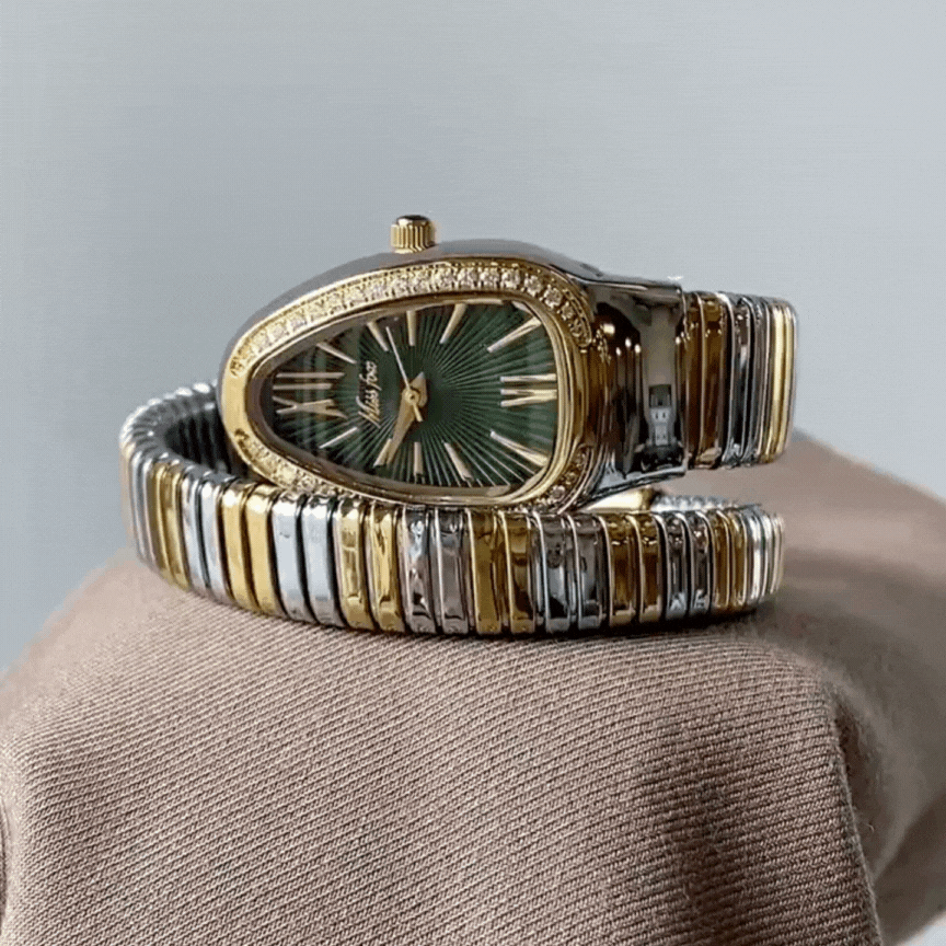 Serpenti Ladies’ Quartz Watch – Green Dial, Gold Case & Two-Tone Bracelet