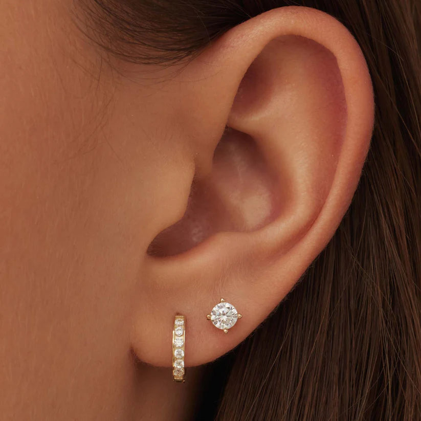Dara Brilliant Earrings in 14k Gold