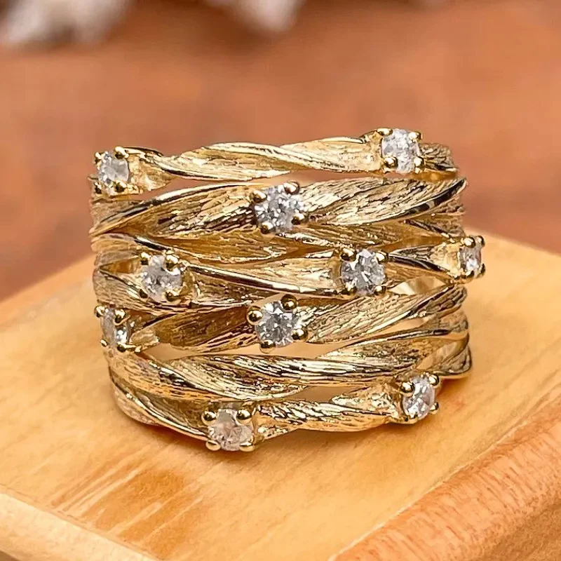 Zina Vintage Glow Ring with Sparkling Zirconia
