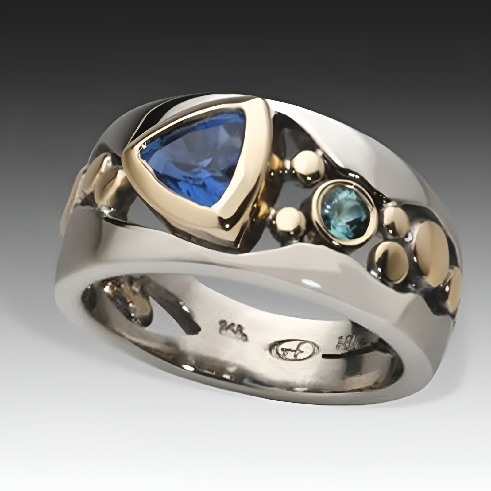 Vintage Ring with Blue Crystal