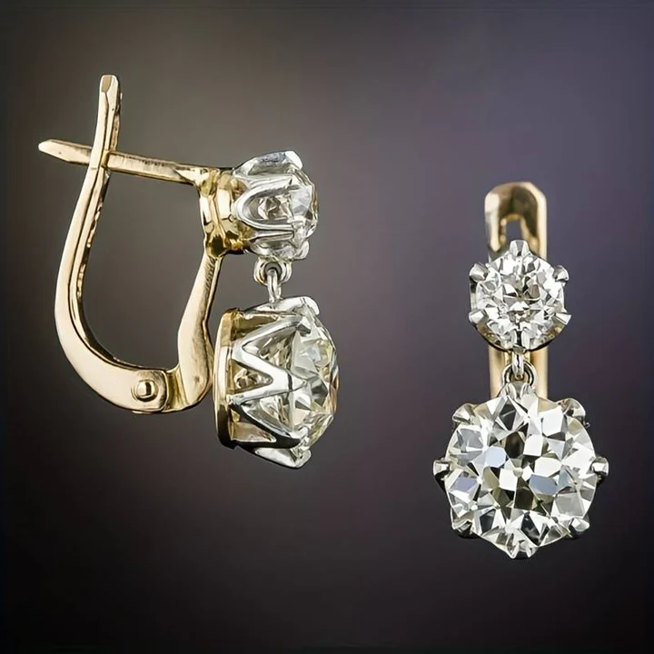 Timeless Glow Vintage-Inspired Gold Zircon Earrings