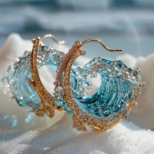 Coastal Gleam Shell & Stone-Inspired Earrings