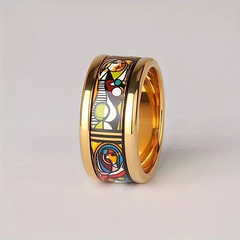 Vibrant Enamel Gold Ring