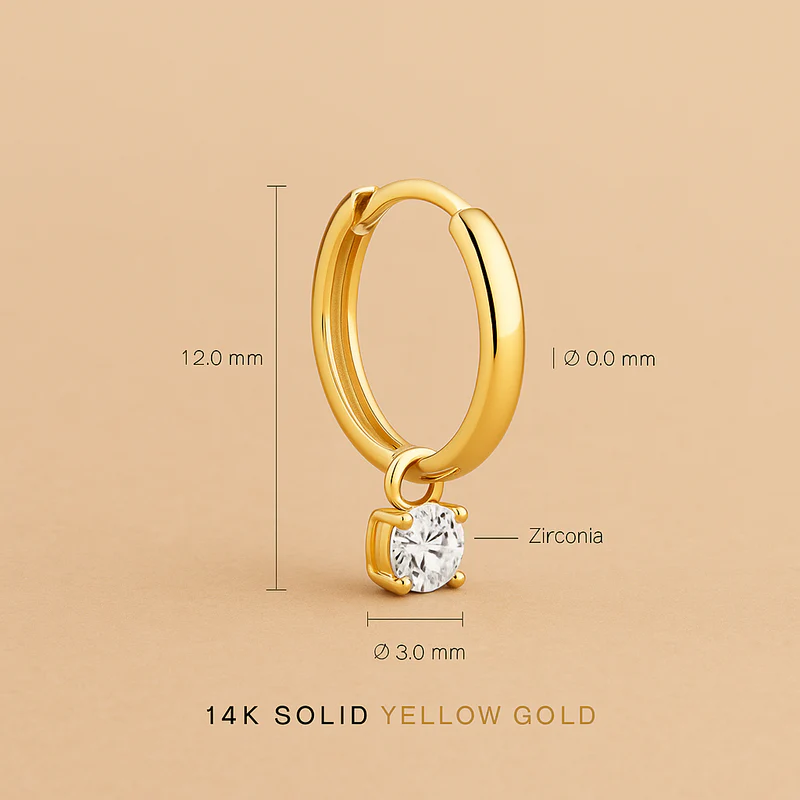 Larmes de Lune 14K Gold Earrings, Moonlit Elegance Collection