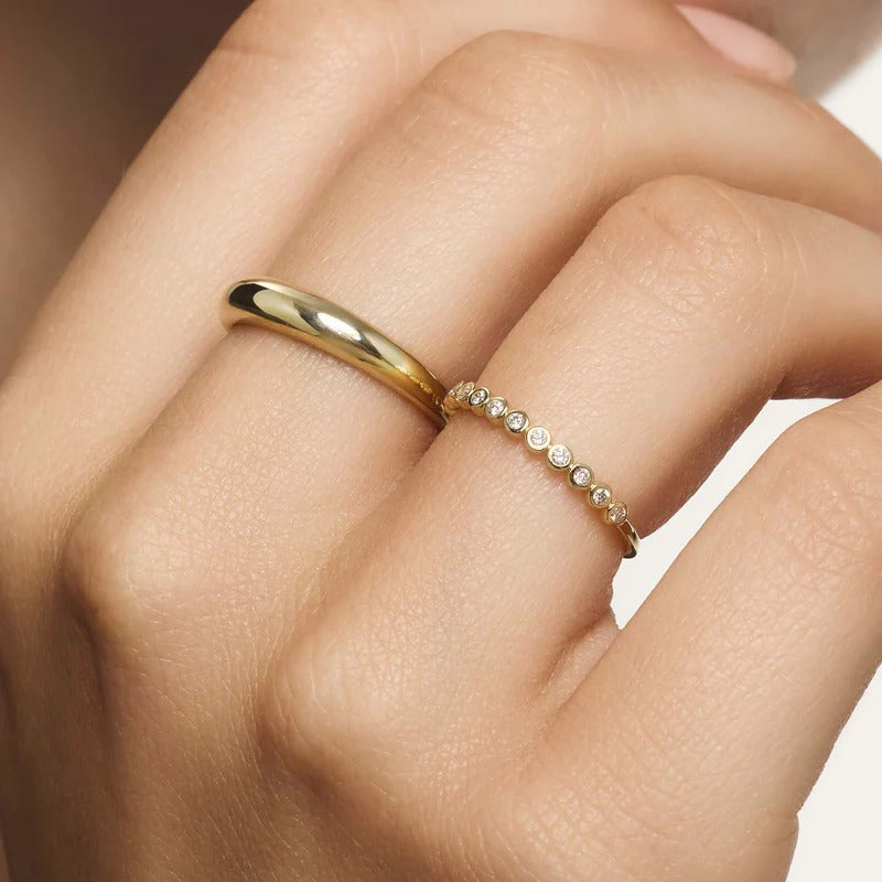 Diamond Accent Bubble Ring in 14K Gold Whimsy