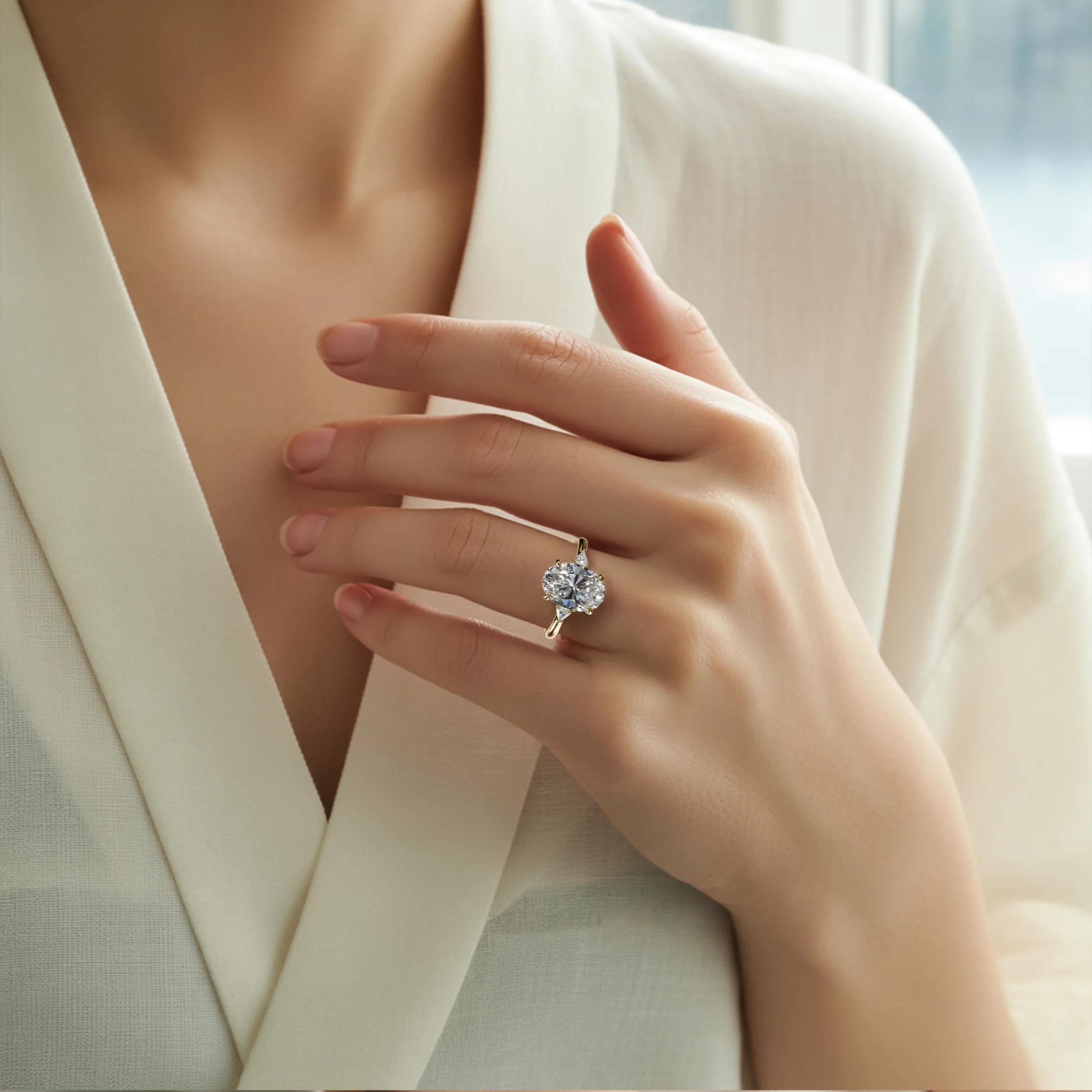 Frosted Flame – Crystal-Embellished Statement Ring