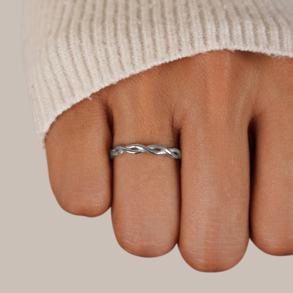 Infinity Silver Twisted Ring