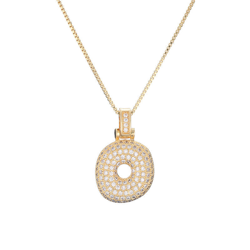 Pave Bubble Initial Necklace