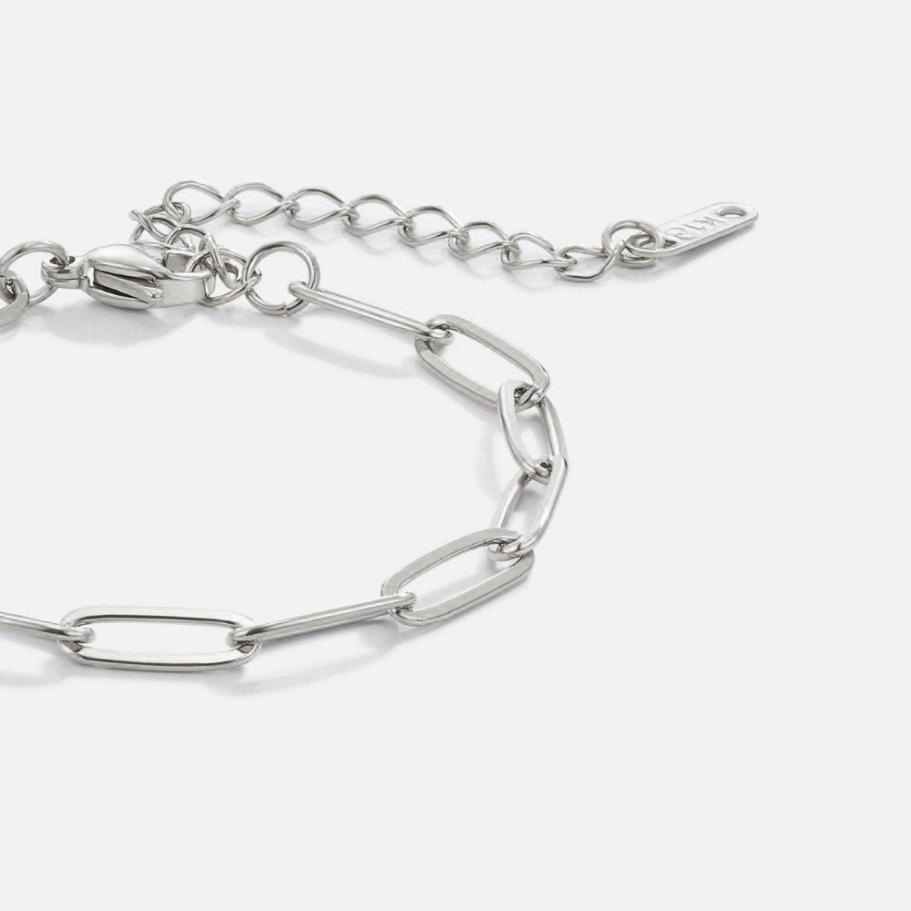 Paper Clip Silver Bracelet