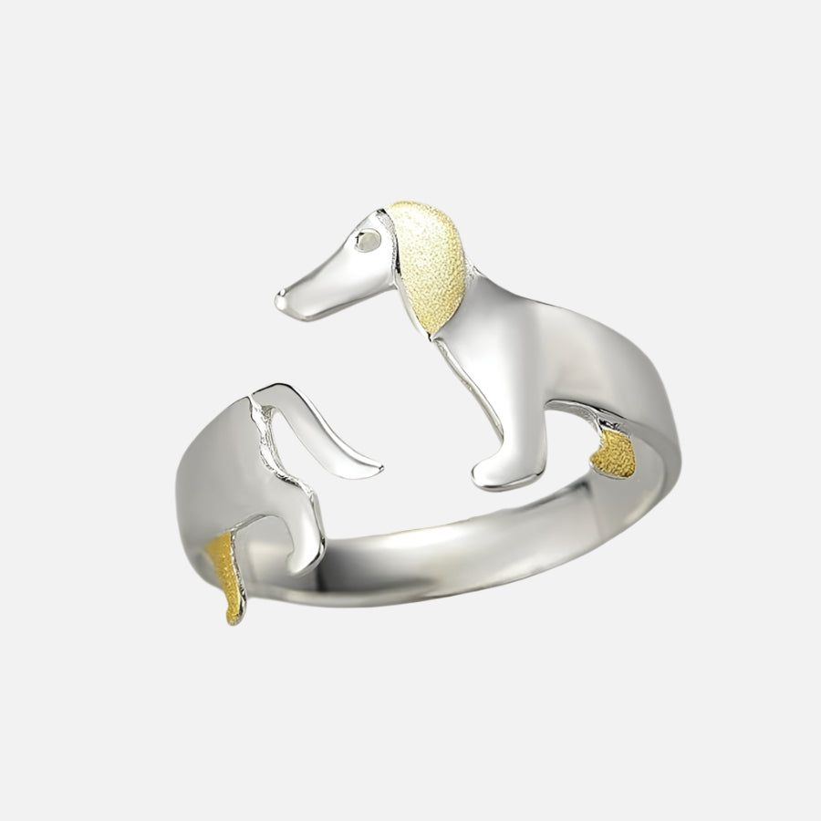 REYA - Adjustable Dachshund Ring in 925 Silver