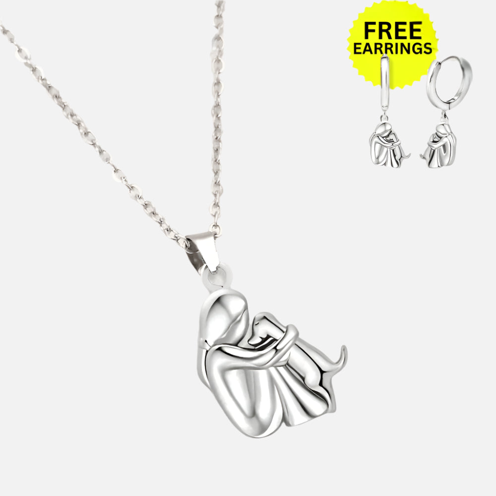 Ametis Hug Pendant with Matching Earrings - For a Limited Time Only