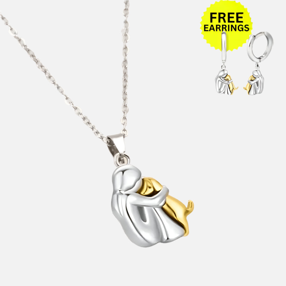 Ametis Hug Pendant with Matching Earrings - For a Limited Time Only