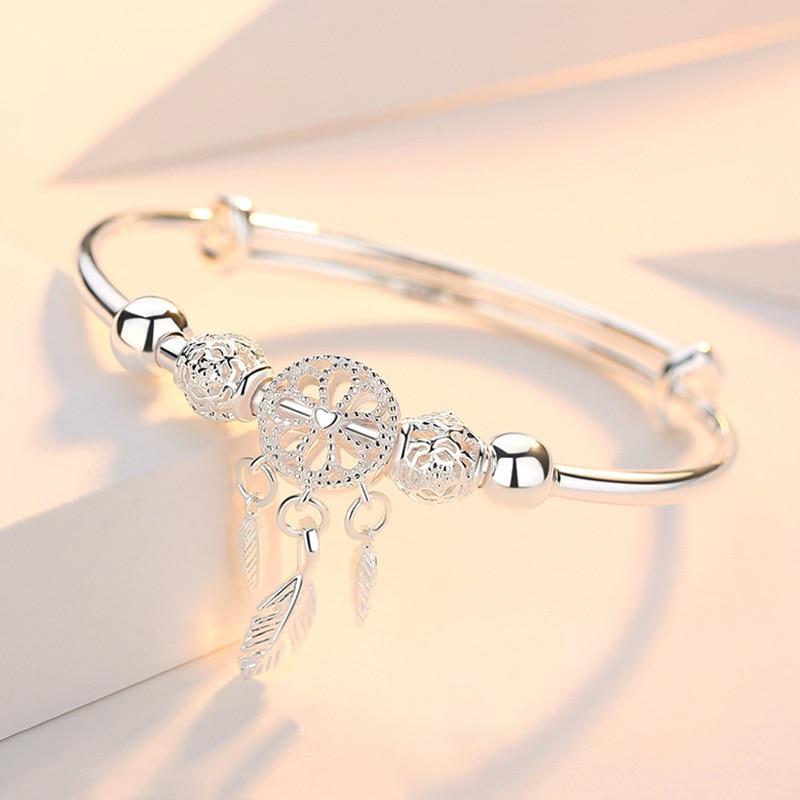 Adjustable 925 Silver Dreamcatcher Bracelet