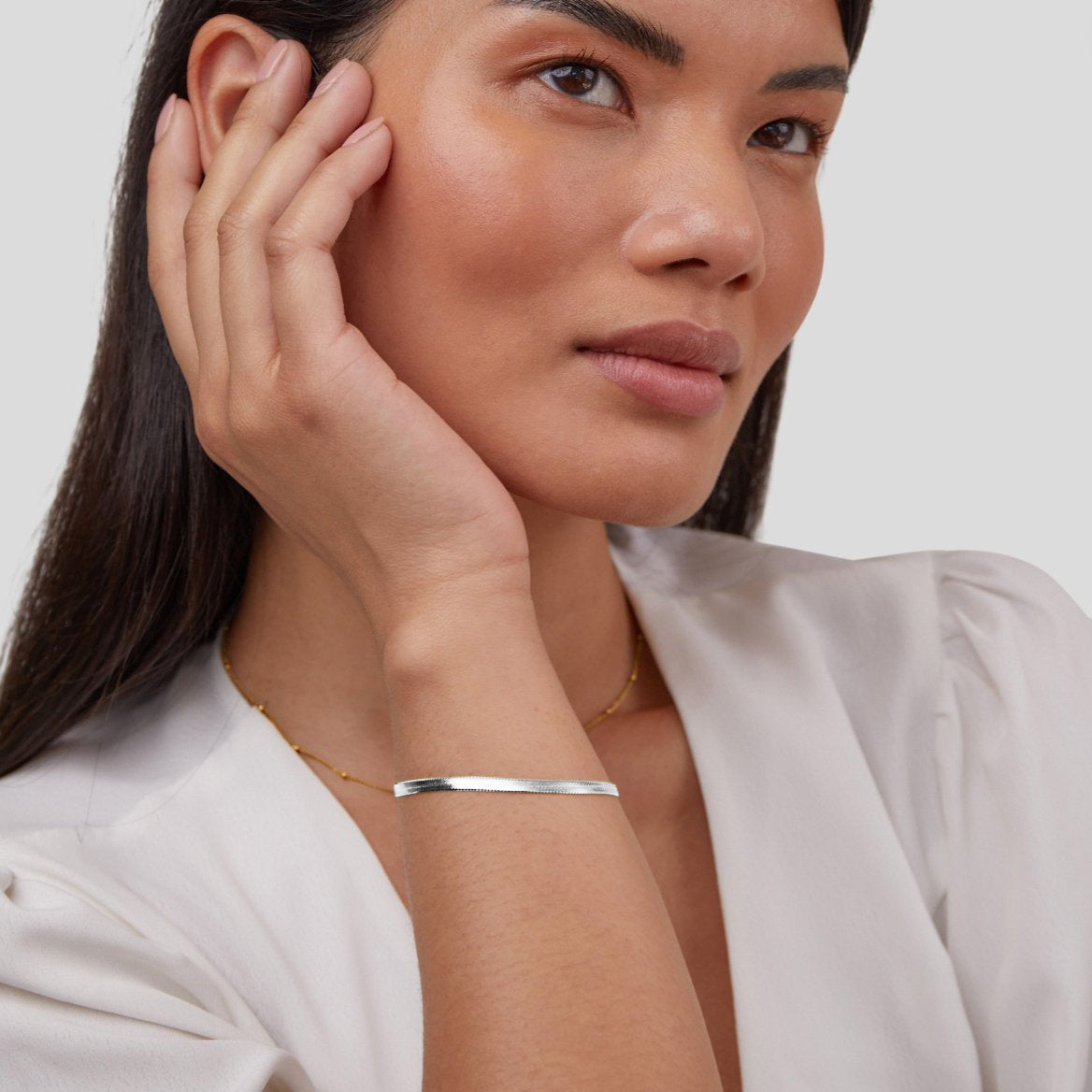 Sarya - Silver Snake Chain Bracelet