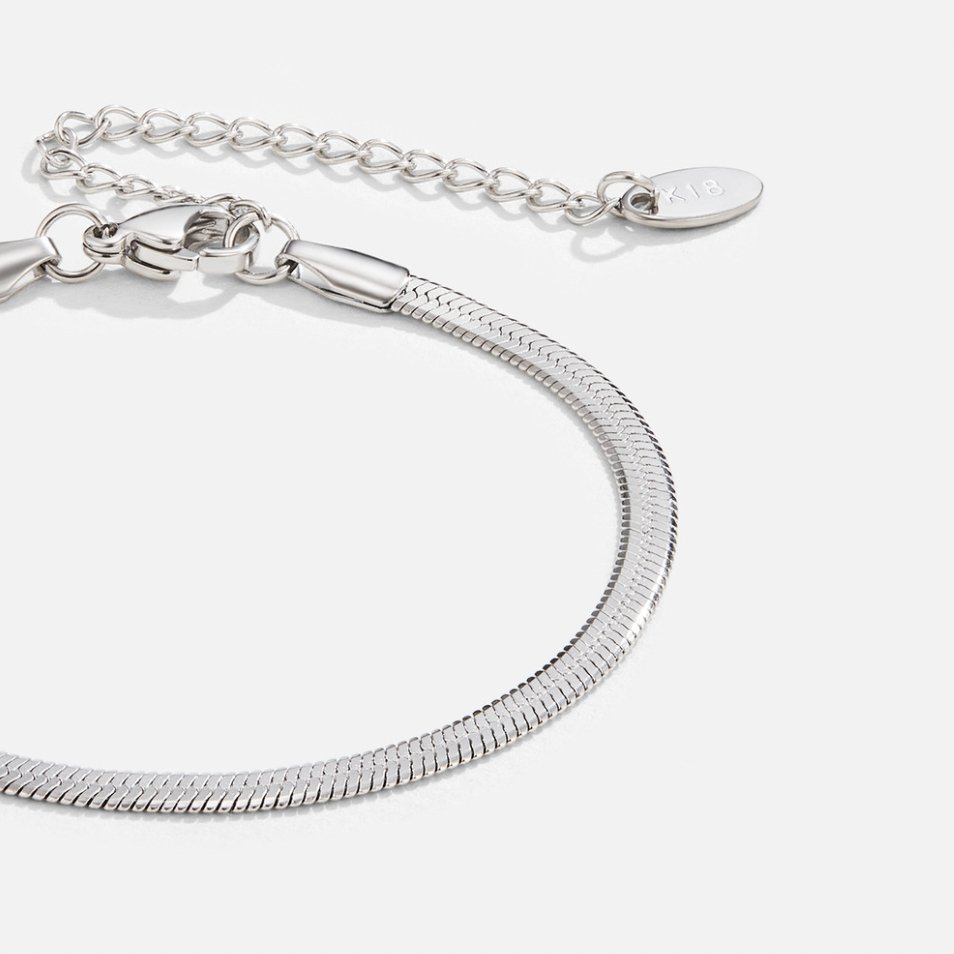 Sarya - Silver Snake Chain Bracelet
